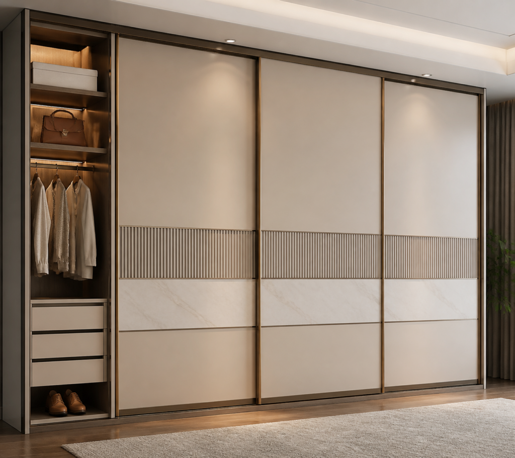 latest wardrobe designs sliding