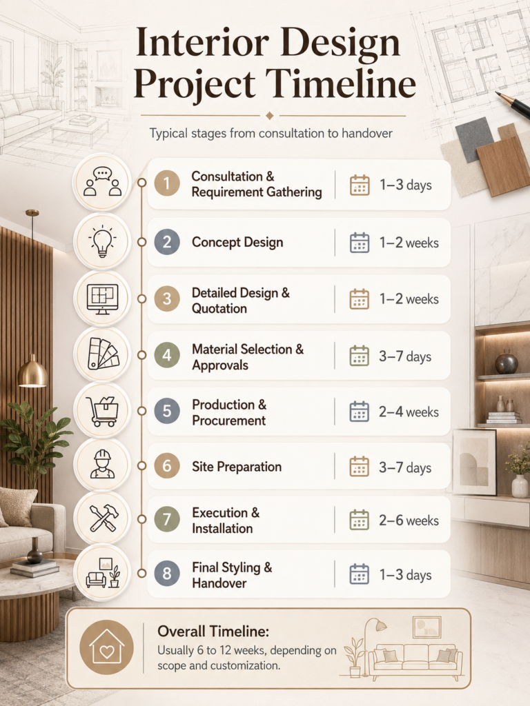 how long does interior design take